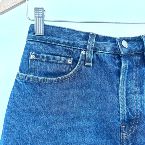 Toteme Classic Denim Shorts Jean Long Jorts Bermuda Baggy Wide Leg 25 - Picture 10 of 16